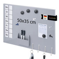 MAGNETTAFEL inkl. Zubehör, Metall grau - Grau, Metall (50/35/1.5cm) - bremermann