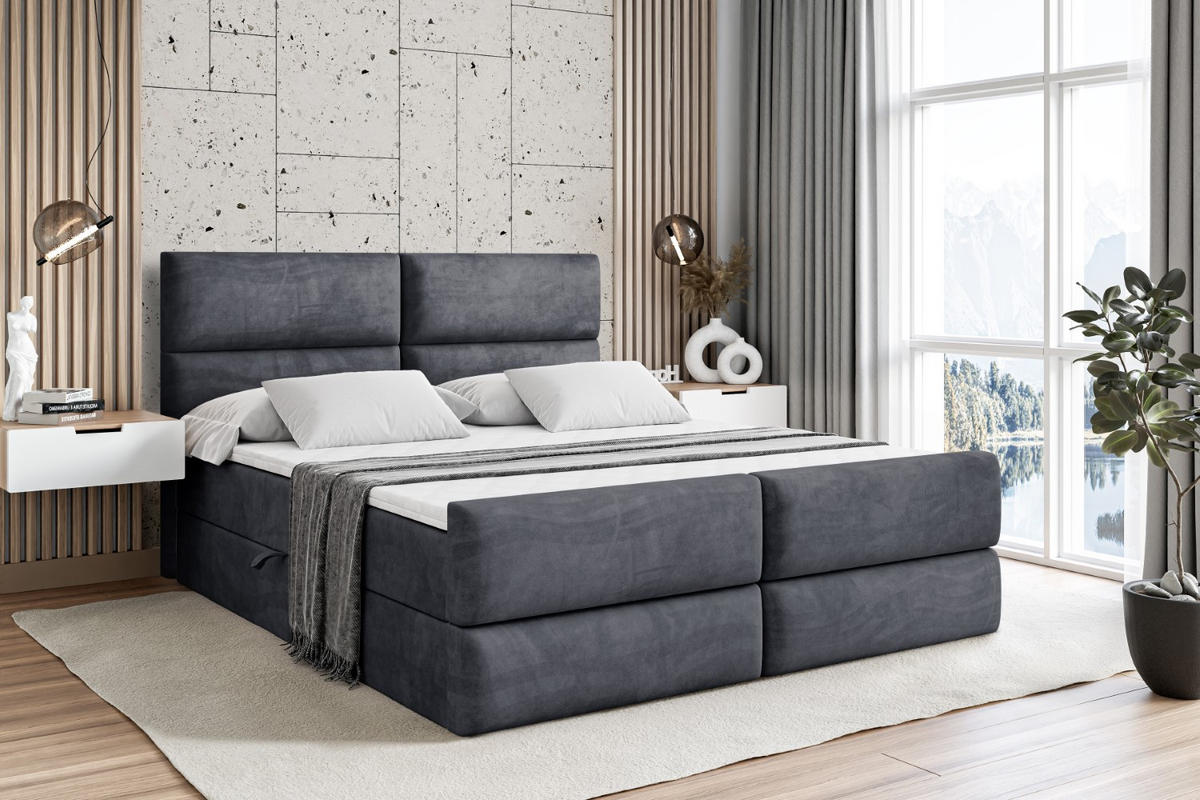 BOXBETT BOXI3-Z - 160x200 cm - H3 - Dunkelgrau - Dunkelgrau, Holzwerkstoff (160/200cm) - ALTDECOR