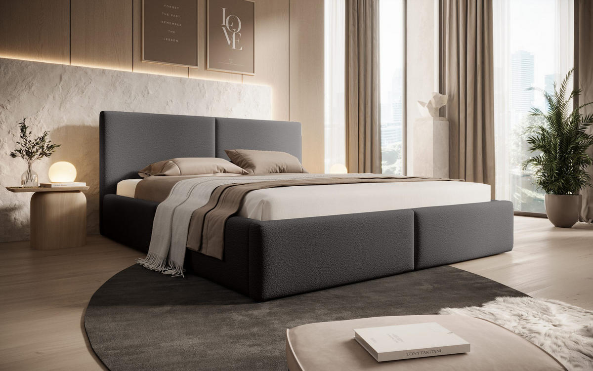 POLSTERBETT Toreira Slim 140x200 cm Grau - Grau, Holz/Textil (140/200cm) - Fedve