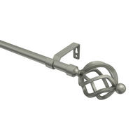 GARDINENSTANGE Olymp Paolo 140 cm, 1-läufig (ohne Ringe), 16 mm Ø Chrom matt - Chromfarben/Nickelfarben, Metall (140cm) - INTERDECO