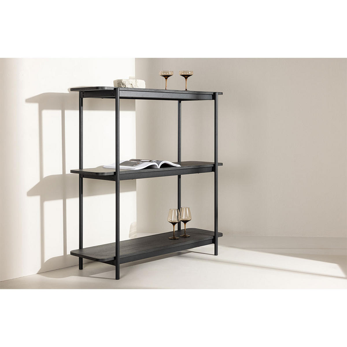 REGAL, Heim, Schwarz, Stahl, 120 x 40 x 120 cm - Schwarz, Metall (120/120/40cm) - ebuy24