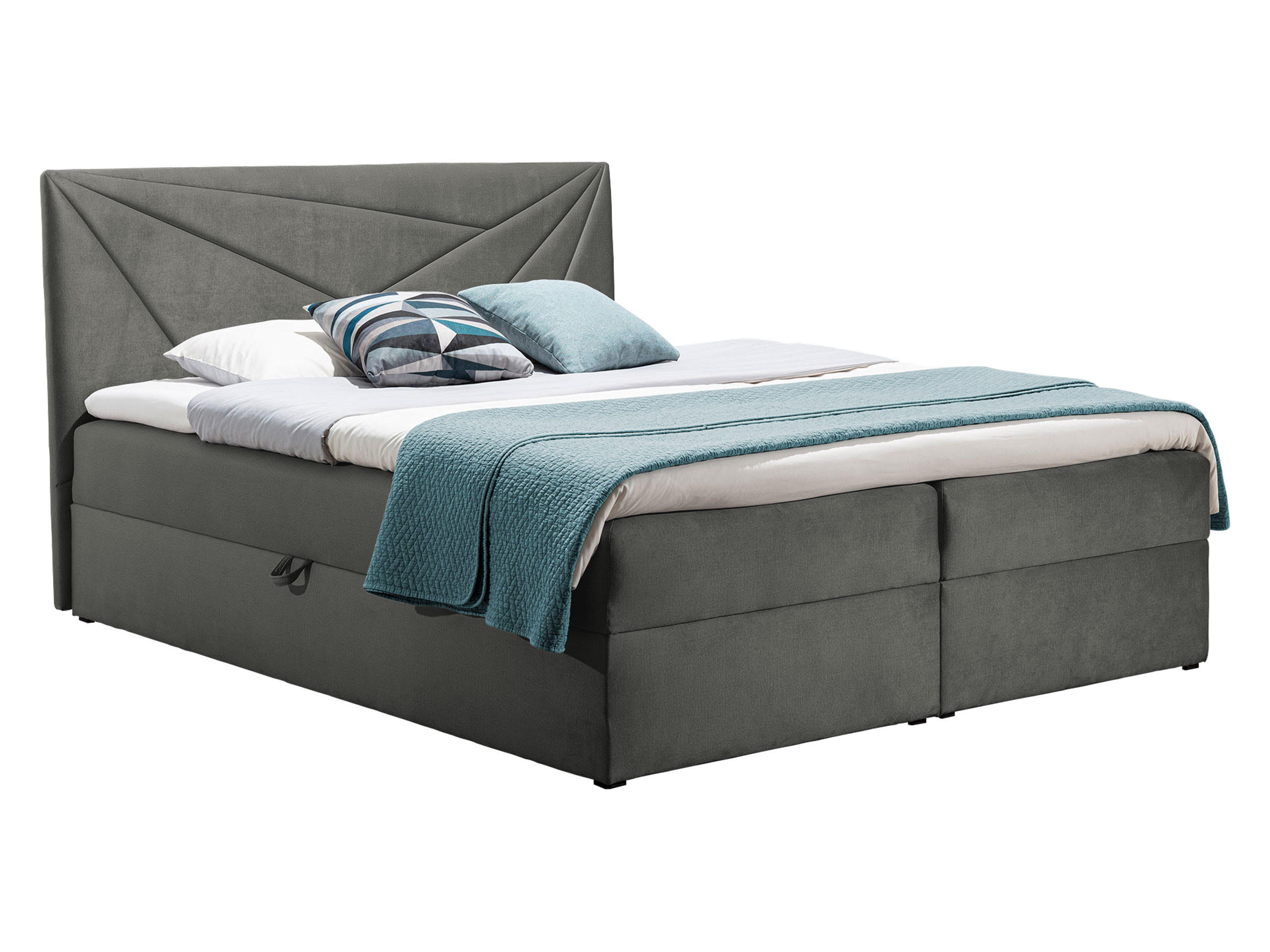 Mirjan24 Boxbett Grau 160x200 cm
