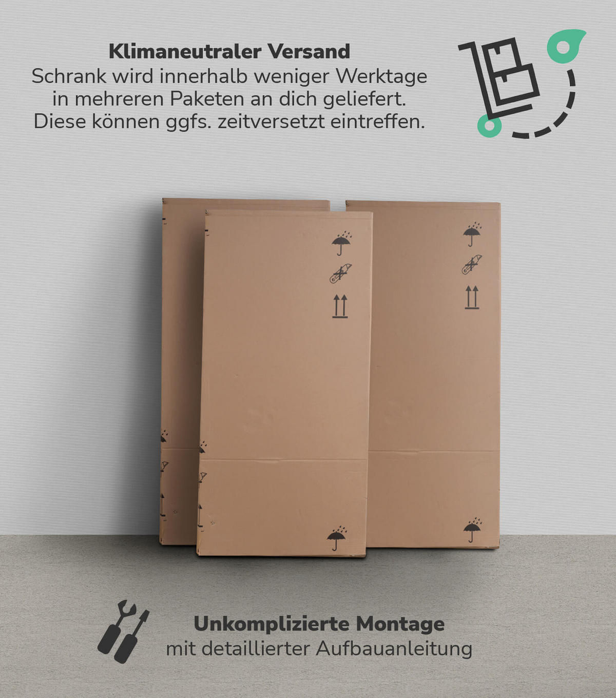 KLEIDERSCHRANK Der Grenzenlose - Anthrazit, Holzwerkstoff (90/187/58cm) - Mokebo