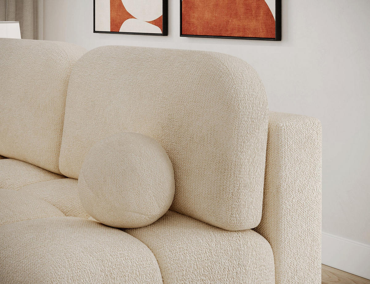 SCHLAFSOFA Nuwia mit Schlaffunktion und Bettkasten – Modernes Designsofa mit Schlafauszug und dekorativer Steppung - Beige, Kunststoff (200/102/100cm) - Wohnideebilder