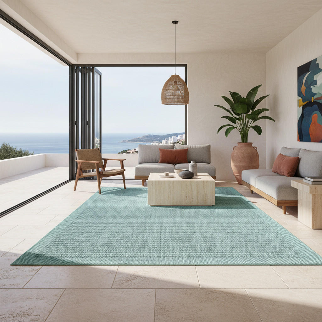 Thumbnail - Kadima Design Teppich, Blau, Textil, Uni, Rechteckig, 200x290 cm, pflegeleicht, Teppiche & Böden, Teppiche, Outdoorteppi...