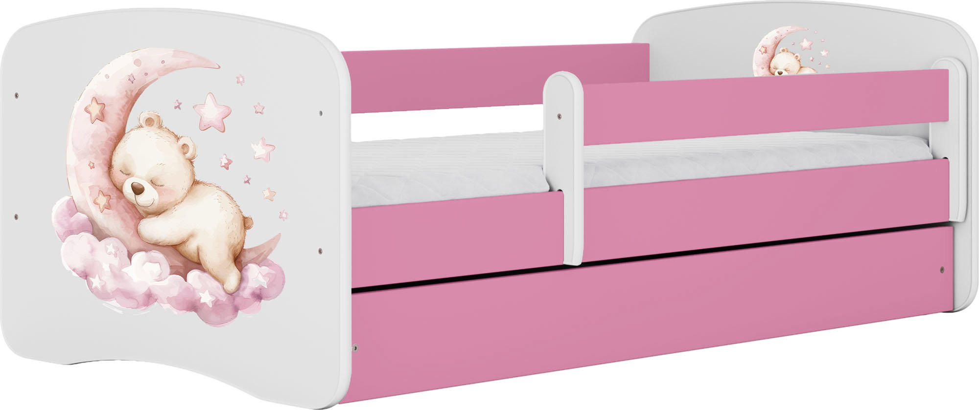 KINDERBETT Emily mit Schublade und Matratze, Rosa 70x140 cm - Roségold/Rosa, Holzwerkstoff (140/70cm) - WFL GROUP