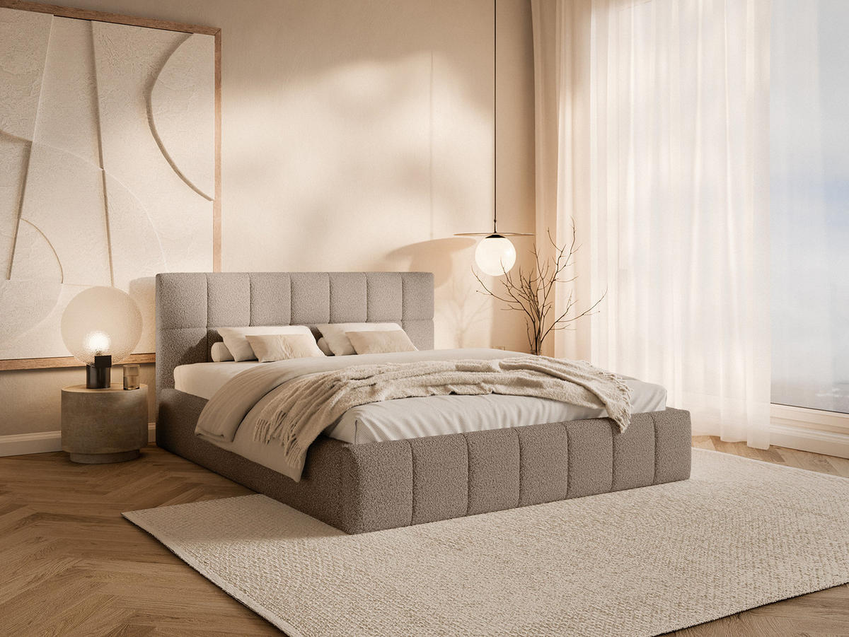 POLSTERBETT Moura 140x200 cm, Beige - Beige, Textil (140/200cm) - Fedve