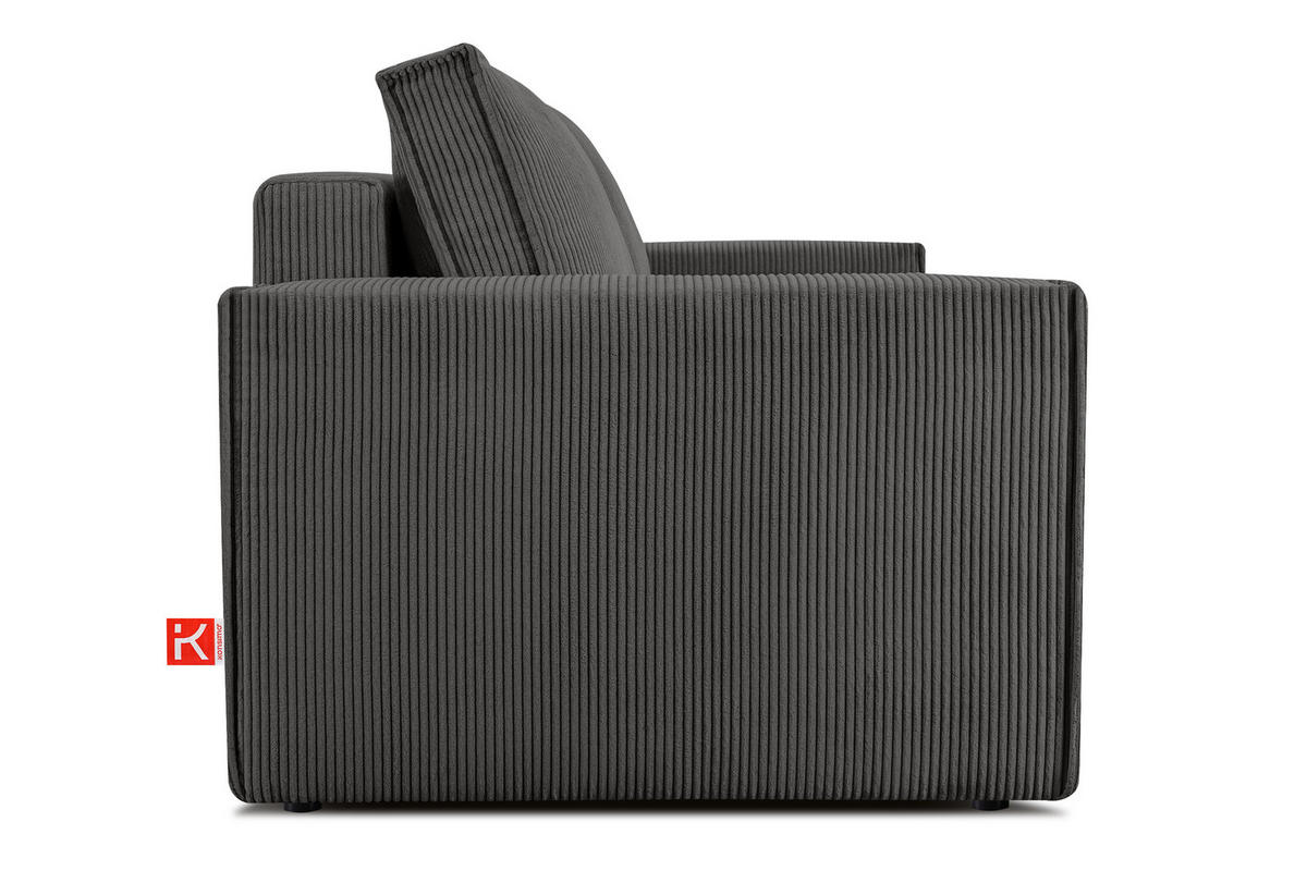 SCHLAFSOFA NAPI in Pet Friendly Cord-Stoff, grau - Schwarz/Grau, Textil (228/89/101cm) - KONSIMO®