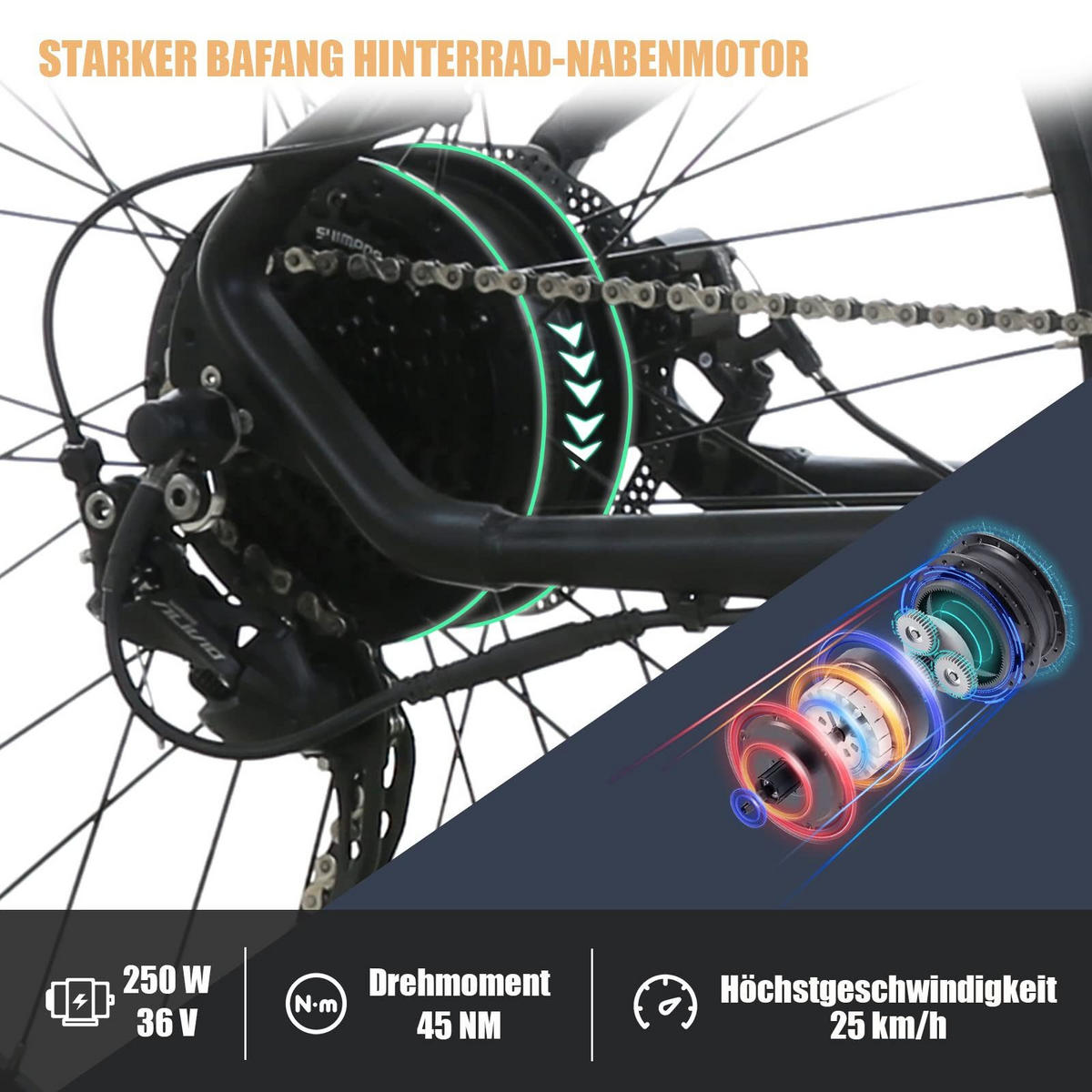 ELEKTROFAHRRAD Flexi 27,5 Zoll 25km/h Reichweite 50-90 km - Rot, Metall (125cm) - Nettlife
