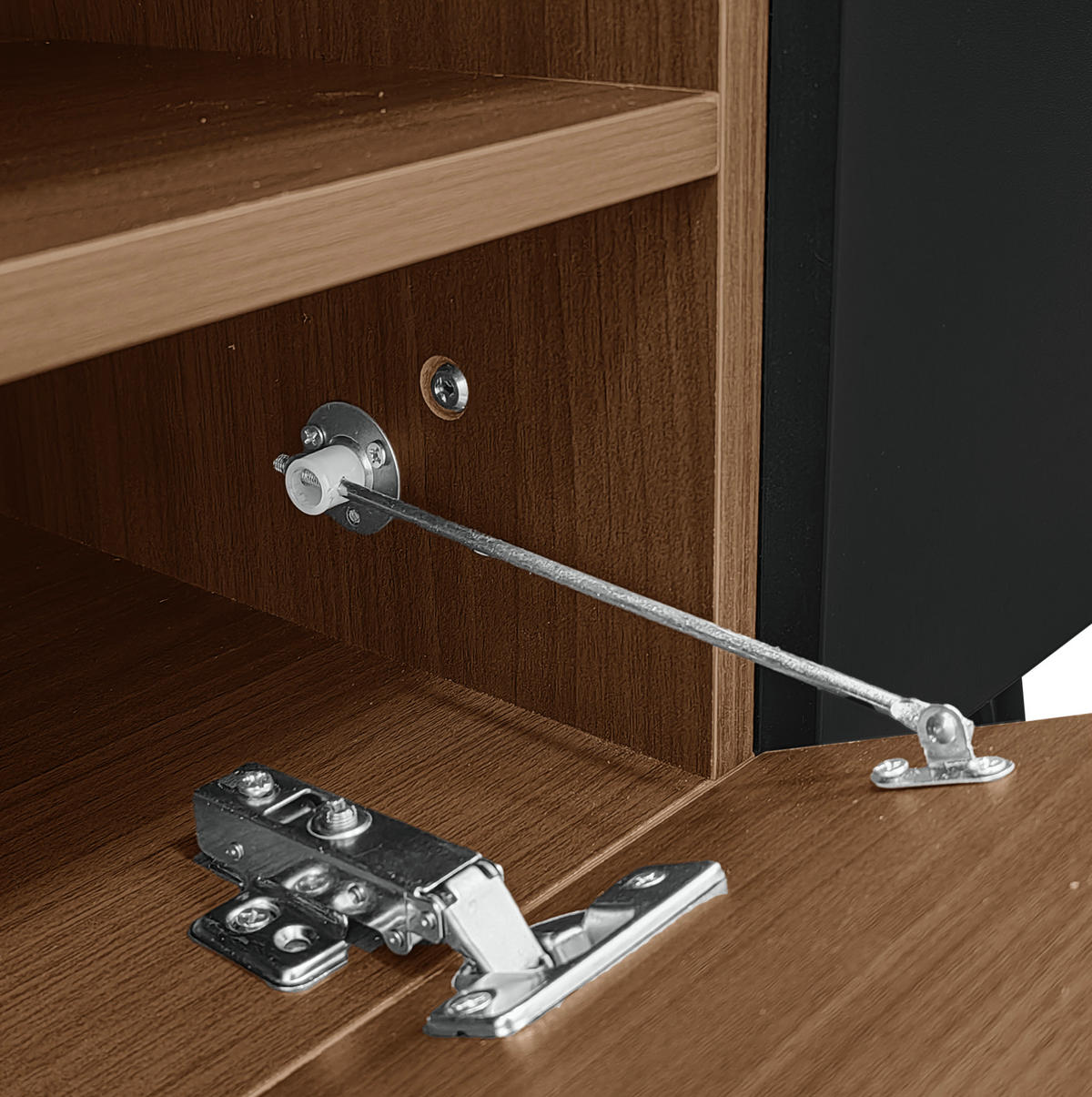 TV-SCHRANK in Schwarz und Holzoptik mit Türen 180/36/43 cm - Eichefarben, Holzwerkstoff (180/43/36cm) - Redom