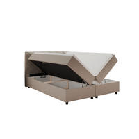 BOXBETT Diamaro 160x200 cm mit Bettkasten und Topper - Cappucino - Beige, Holz (160/200cm) - Panda Möbel