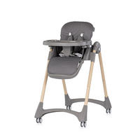 HOCHSTUHL Candy Shop silbergrau 4 Räder, verstellbare Fußstütze, faltbar, Sicherheitsgurt, Tablett - Silberfarben, Metall (49/96/83cm) - Chipolino