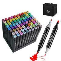 MALSTIFTE Set 80 Farben, Alkohol Marker mit Doppelspitze - Multicolor, Kunststoff (10/8/15cm)