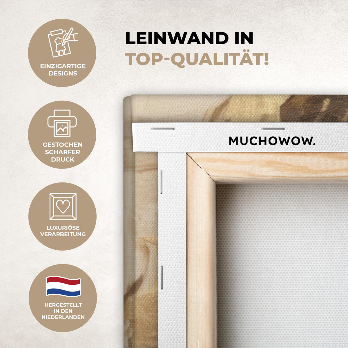 LEINWANDBILD Frau - Gold - Abstrakt - Textur Deko Groß 90x90 cm - Goldfarben, Textil (90/90cm) - MuchoWow