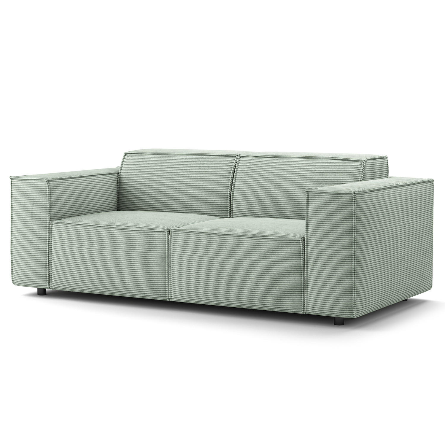 2-SITZER SOFA - Schwarz/Mintgrün, Kunststoff/Textil (189/70/96cm) - home24
