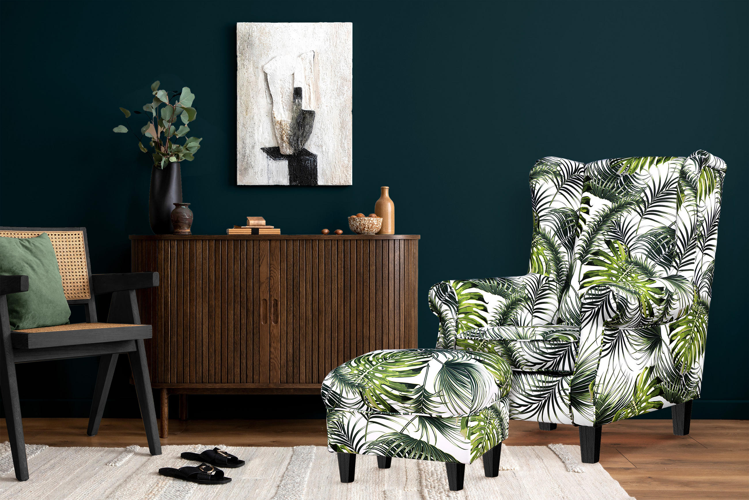 Thumbnail - Konsimo® Sitzhocker, Mehrfarbig, Holzwerkstoff, Rechteckig, 55x42x40 cm, Hergestellt in Europa, Wohnzimmer, Hocker, Sitz...