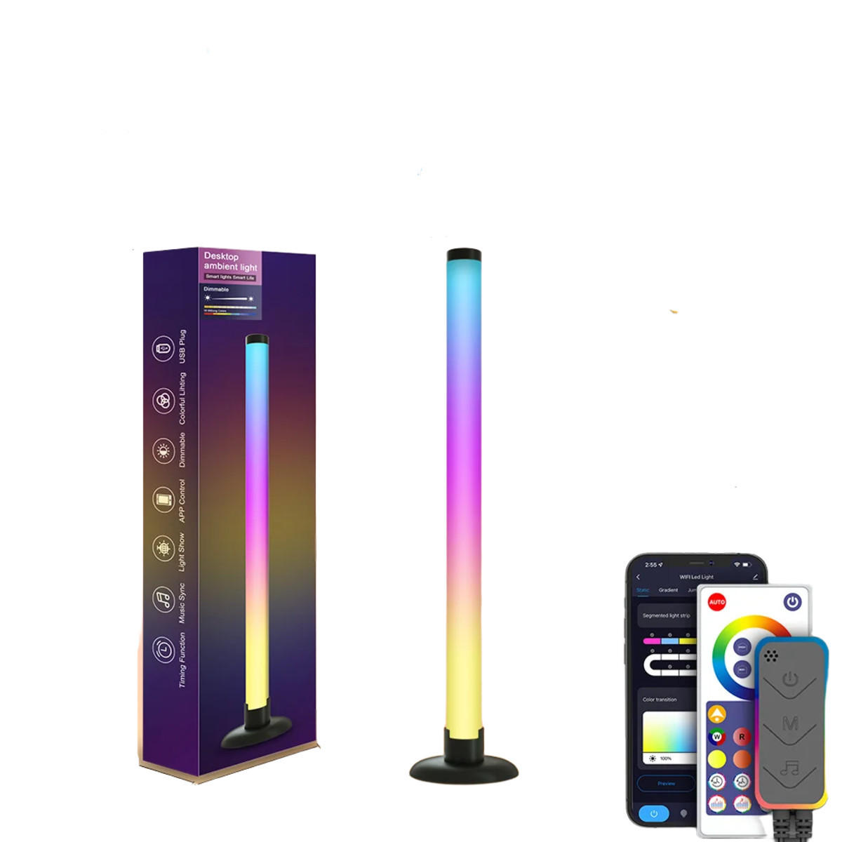 LED-TISCHLEUCHTE Schwarz 3/3/43.5 cm - Schwarz, Kunststoff (3/3/43.5cm) - Authentics