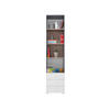 KINDERREGAL SIMON 07 40/45/190 Grau/Weiß/Sonoma Eiche - Weiß/Grau, Holzwerkstoff (45/190/40cm) - Deine Möbel 24