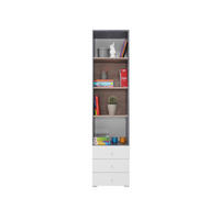 KINDERREGAL SIMON 07 40/45/190 Grau/Weiß/Sonoma Eiche - Weiß/Grau, Holzwerkstoff (45/190/40cm) - Deine Möbel 24