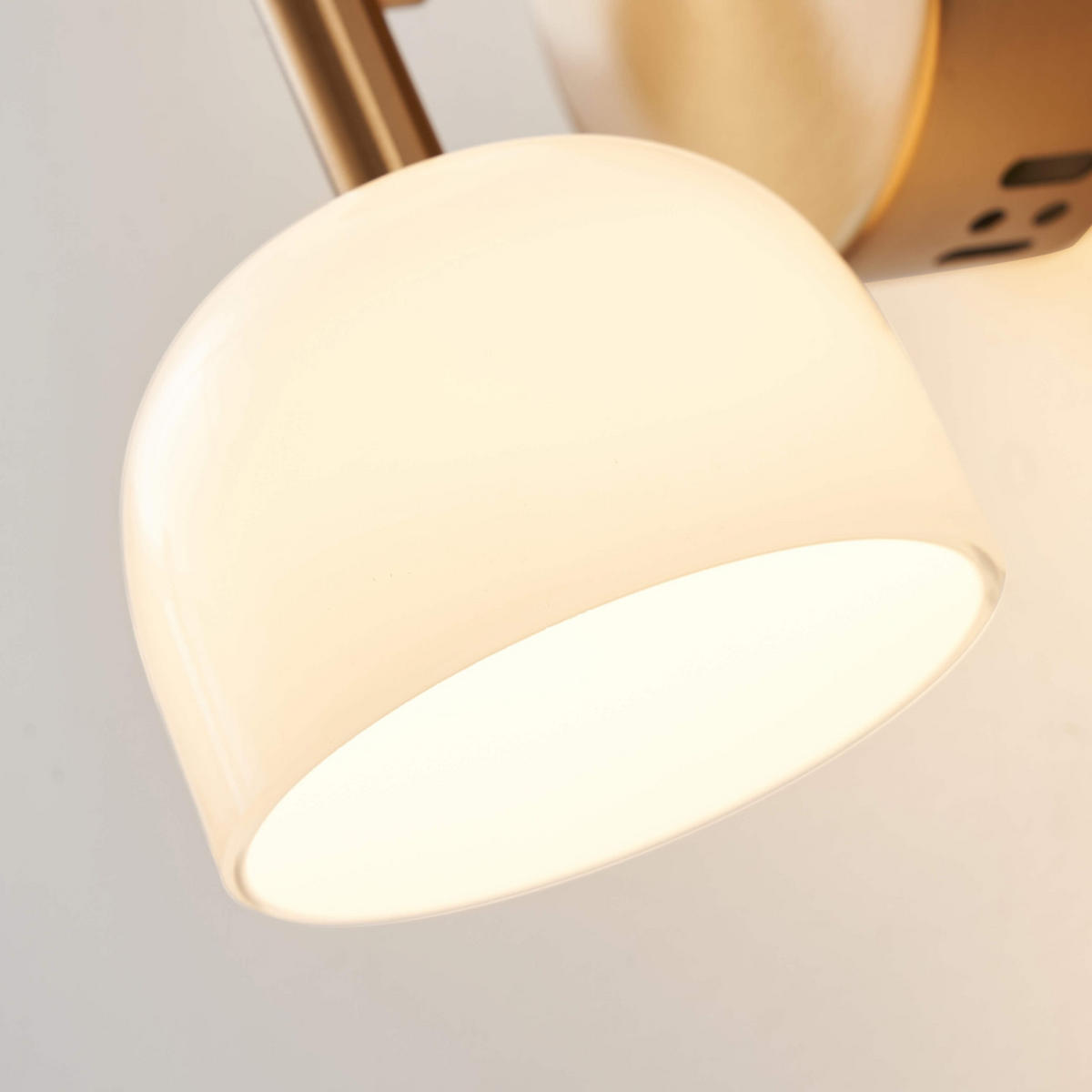 WANDLEUCHTE Nysséa, Messing und Weiß, 20cm - Messingfarben, Glas (9/20/15cm) - KOSILUM