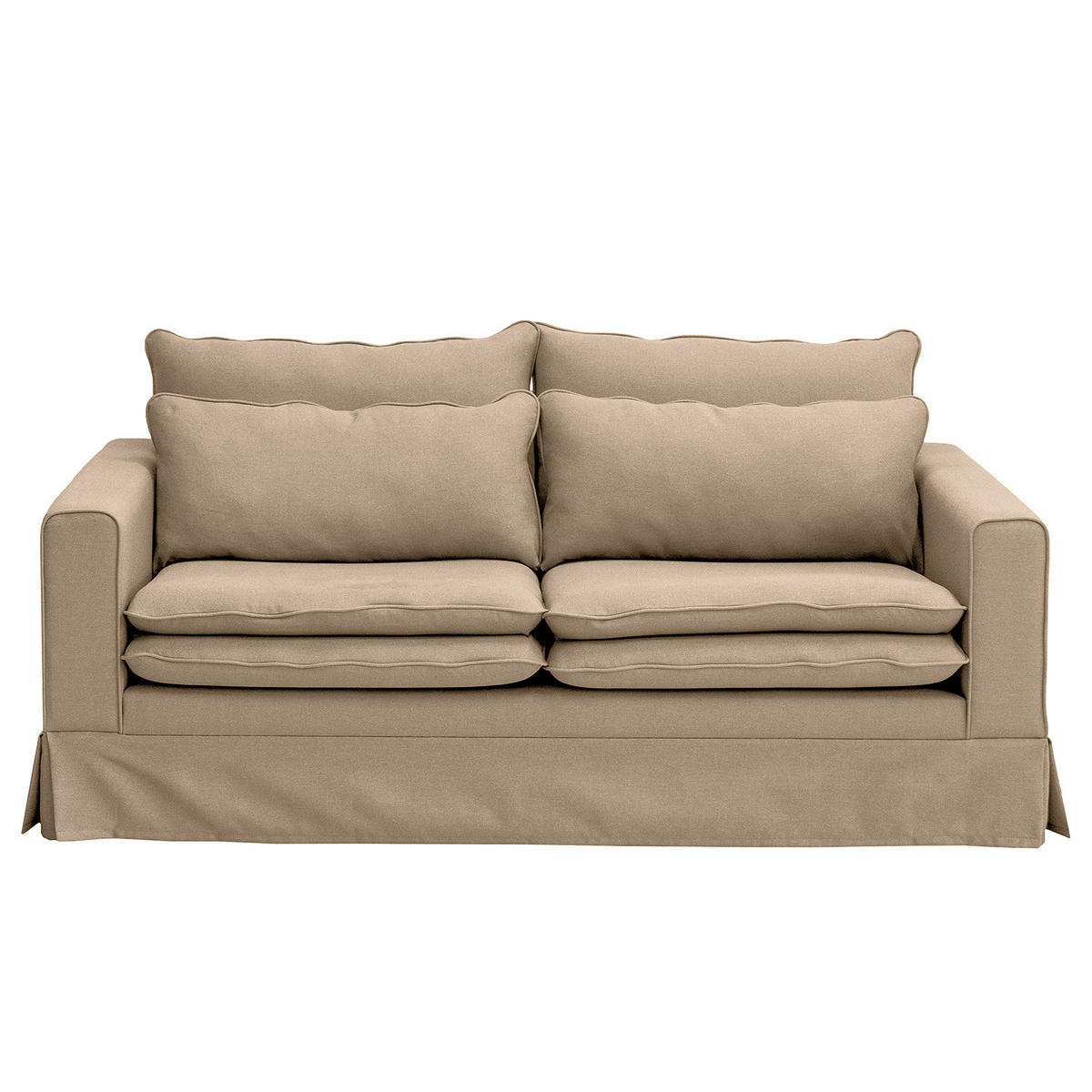 2,5-SITZER SOFA mit Husse - Webstoff - Hellbraun, Textil (180/82/104cm) - home24
