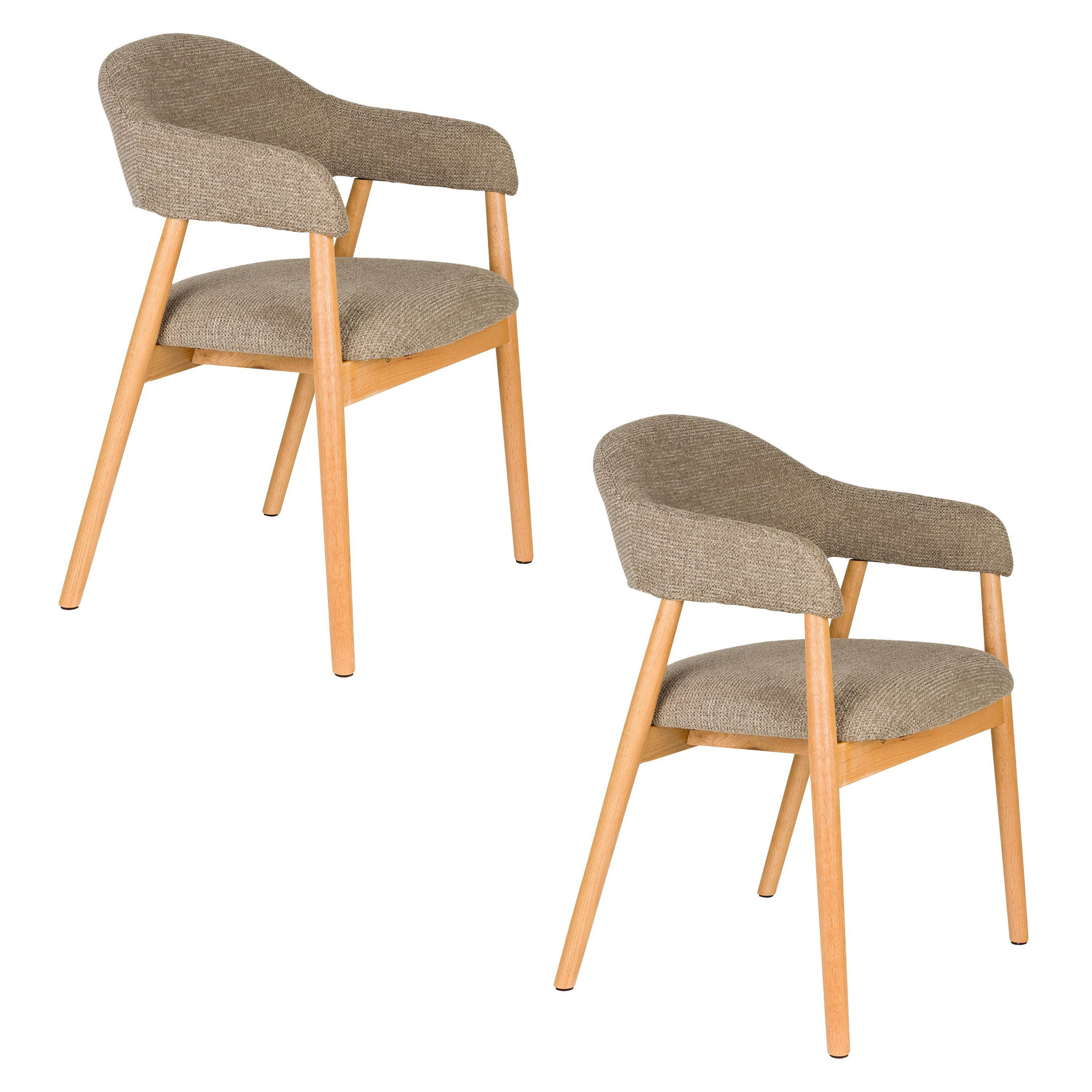 ESSZIMMERSTUHL Indy Dunkelbraun/ Beige - 2 er Set - Braun, Textil (56/81/54cm) - Housecraft Living