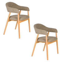 ESSZIMMERSTUHL Indy Dunkelbraun/ Beige - 2 er Set - Braun, Textil (56/81/54cm) - Housecraft Living