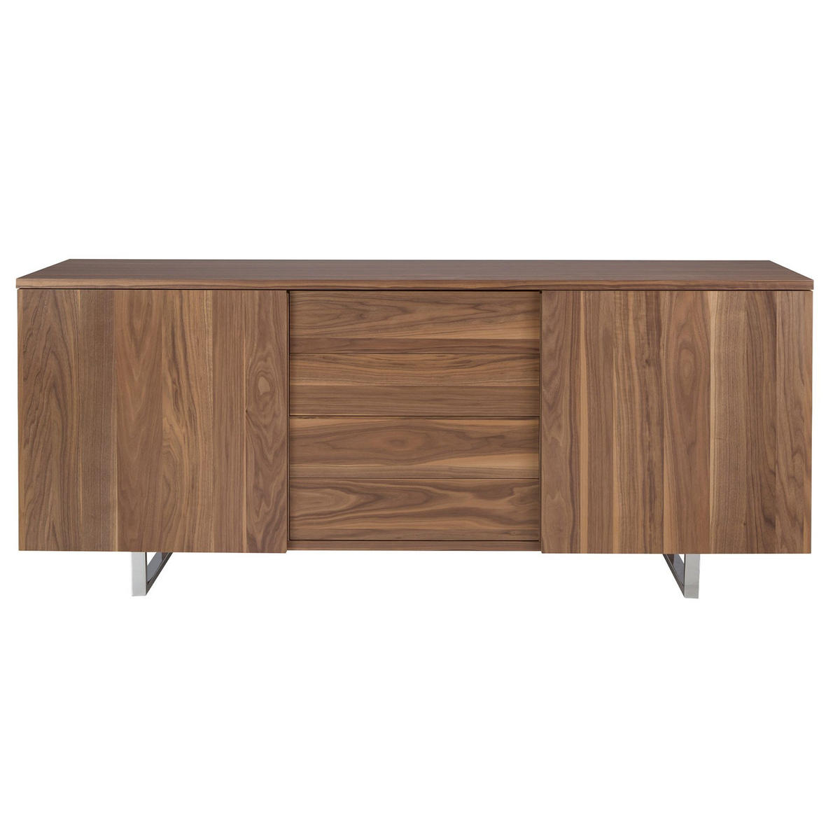 SIDEBOARD Sideboard Nussbaum und verchromter Stahl 210/42/90 cm - Walnussfarben, Holz/Metall (210/90/42cm) - ANGEL CERDA