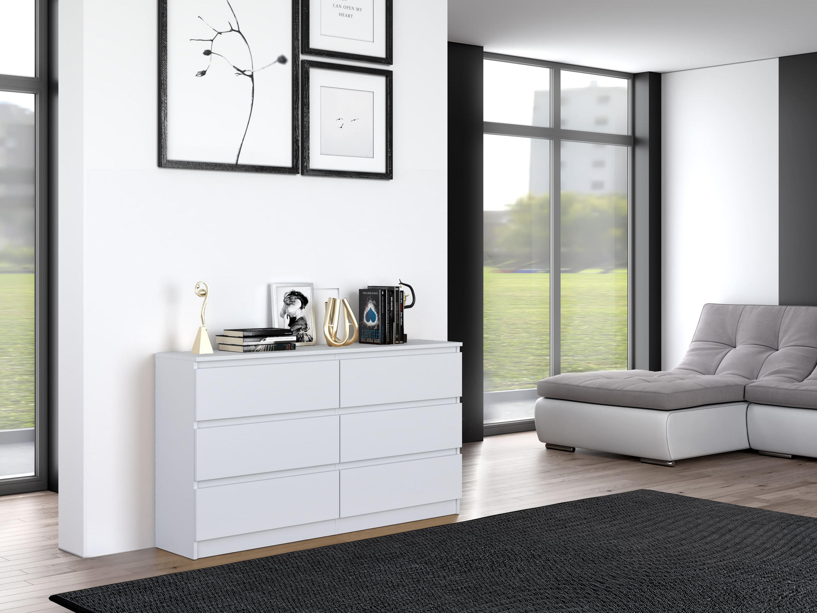 KOMMODE MALWA M6 140 - WEISS - Weiß, Holzwerkstoff (138/75/40cm) - CDF