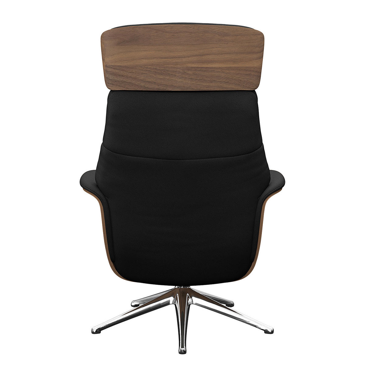 RELAXSESSEL - Echtleder - Chromfarben/Schwarz, Leder/Metall (83/118/83cm) - home24