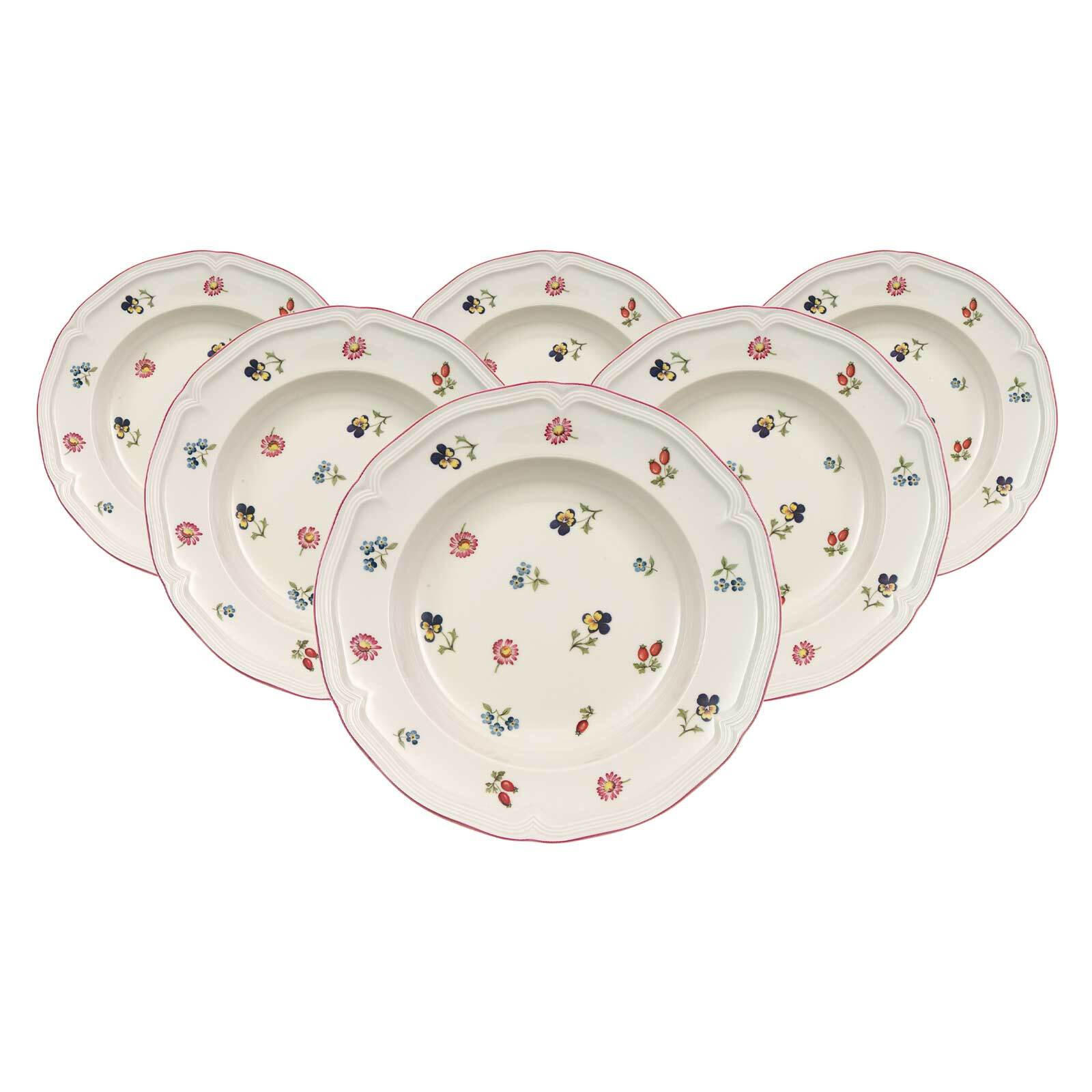 SUPPENTELLER Petite Fleur weiß ø 22,8 cm 6er Set - Weiß, Keramik (22.8cm) - Villeroy & Boch