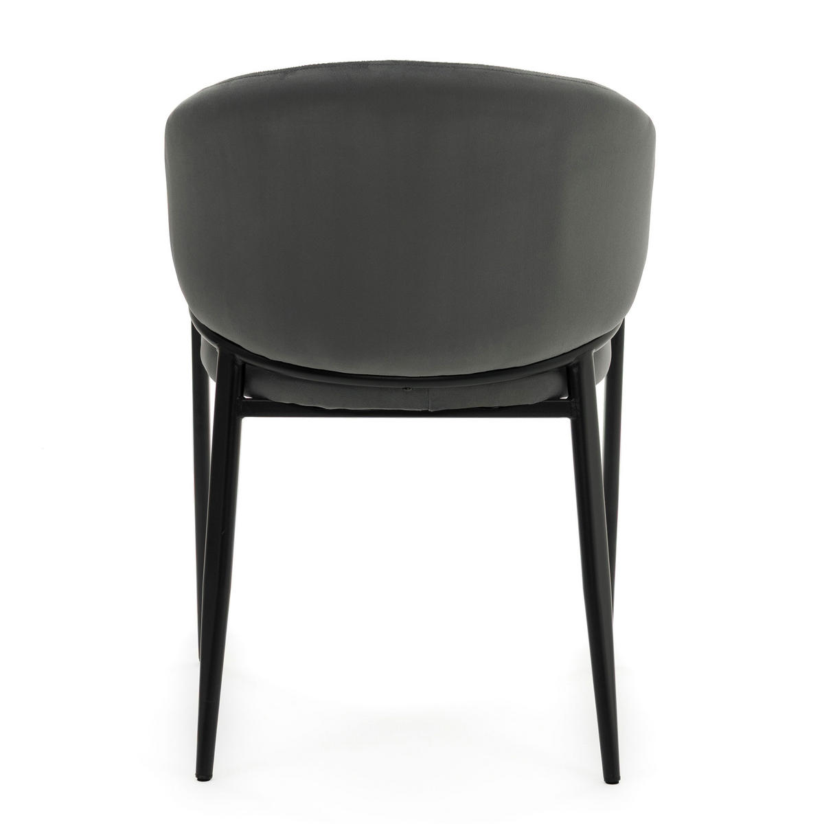 STUHL BUENO gespolsterter - grau - Glamour Velour Samt - Schwarz/Grau, Textil/Metall (57/81/59cm) - NEW HOME