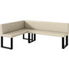 ECKBANK ERIC_U - Creme, Leder (142/196cm) - Meblini