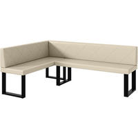 ECKBANK ERIC_U - Creme, Leder (142/196cm) - Meblini