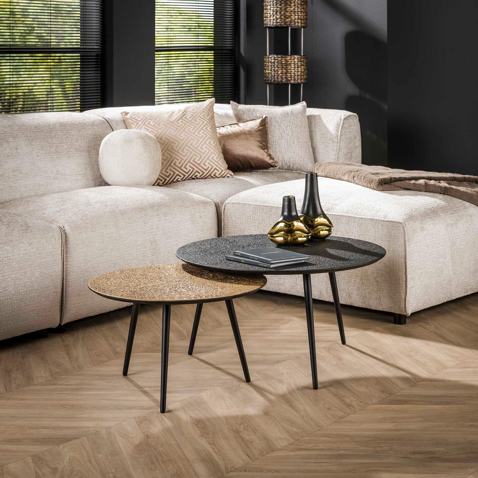 COUCHTISCH Jay Grau 74/74/40 cm 2er-Set - Grau, Metall (74/74/40cm) - Hoyz Collection