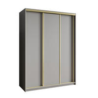 SCHWEBETÜRENSCHRANK NISSE 150/205/60 cm 3-türig Graphitfarben - Graphitfarben, Holzwerkstoff (150/205/60cm) - MASSENO