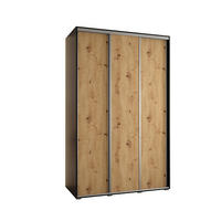 SCHWEBETÜRENSCHRANK 235,2/160/45 3-türig - Silberfarben/Schwarz, Holz/Metall (160/235/45cm) - Abiks Möbel