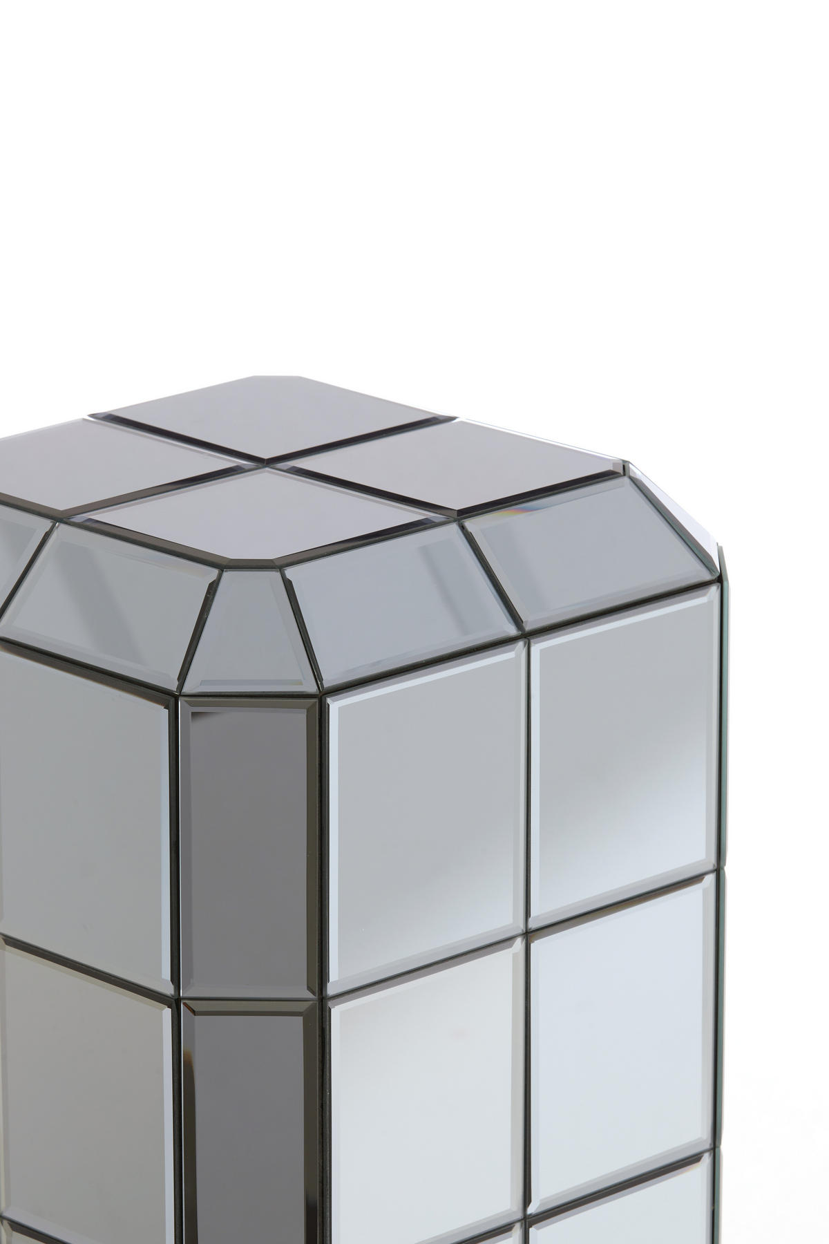 BLUMENSÄULE Luciano Grau 30/30/80 cm - Grau, Glas (30/30/80cm) - Light & Living