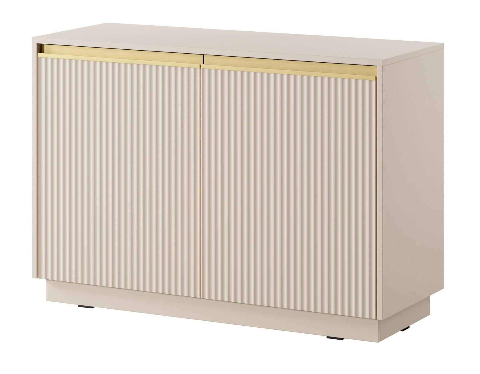 KOMMODE 2 Türen 104 cm Baron - gold accessories, Beige - Beige, Holz (104/72/39cm) - Emporius