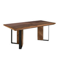 ESSTISCH Walnuss Schwarz 200/95/76 cm - Walnussfarben/Schwarz, Holz (95/200/76cm) - ANGEL CERDA