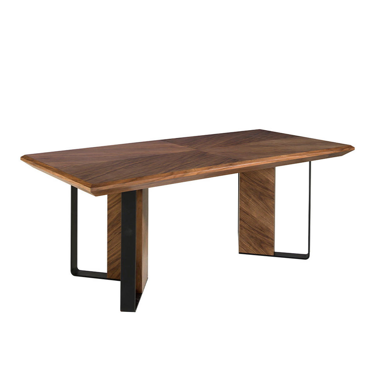 ESSTISCH Walnuss Schwarz 200/95/76 cm - Walnussfarben/Schwarz, Holz (95/200/76cm) - ANGEL CERDA