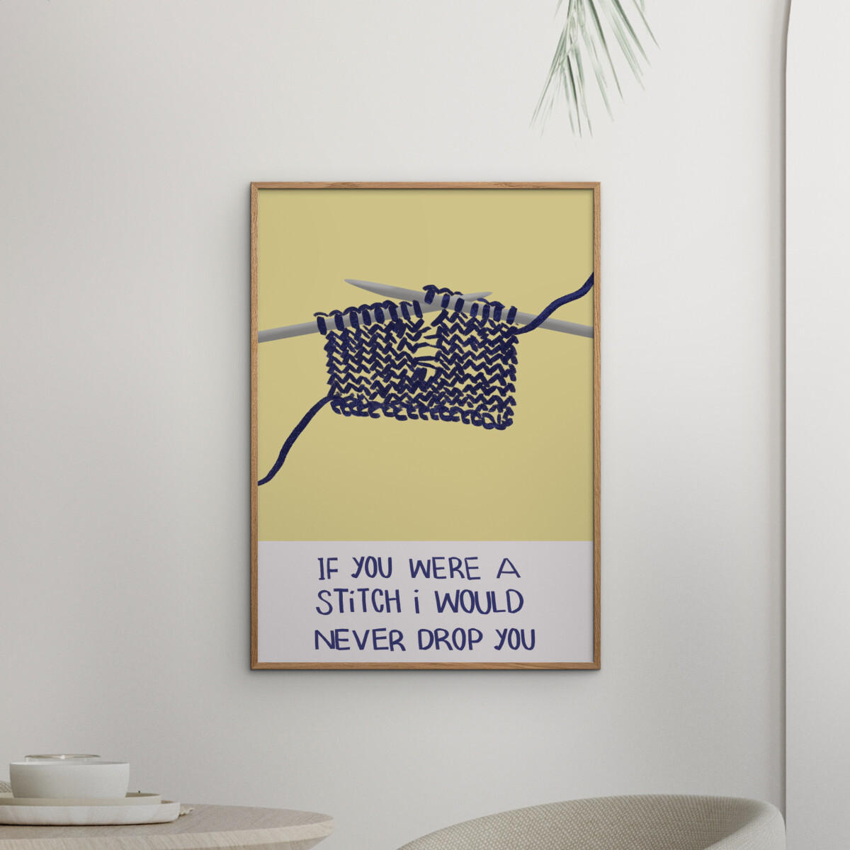 POSTER mit Rahmen Charlotte Trudgett - Dropped Stitches - Eichefarben/Gelb, Holz/Papier (30/40cm) - Poster&Frame