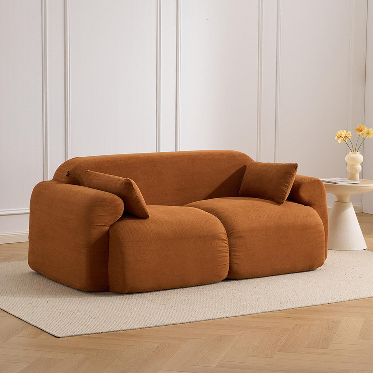 2-SITZER-SOFA Hochsättigung komprimiert, DE-42530, Braun - Braun, Textil (186/76/95cm) - ComfortXL