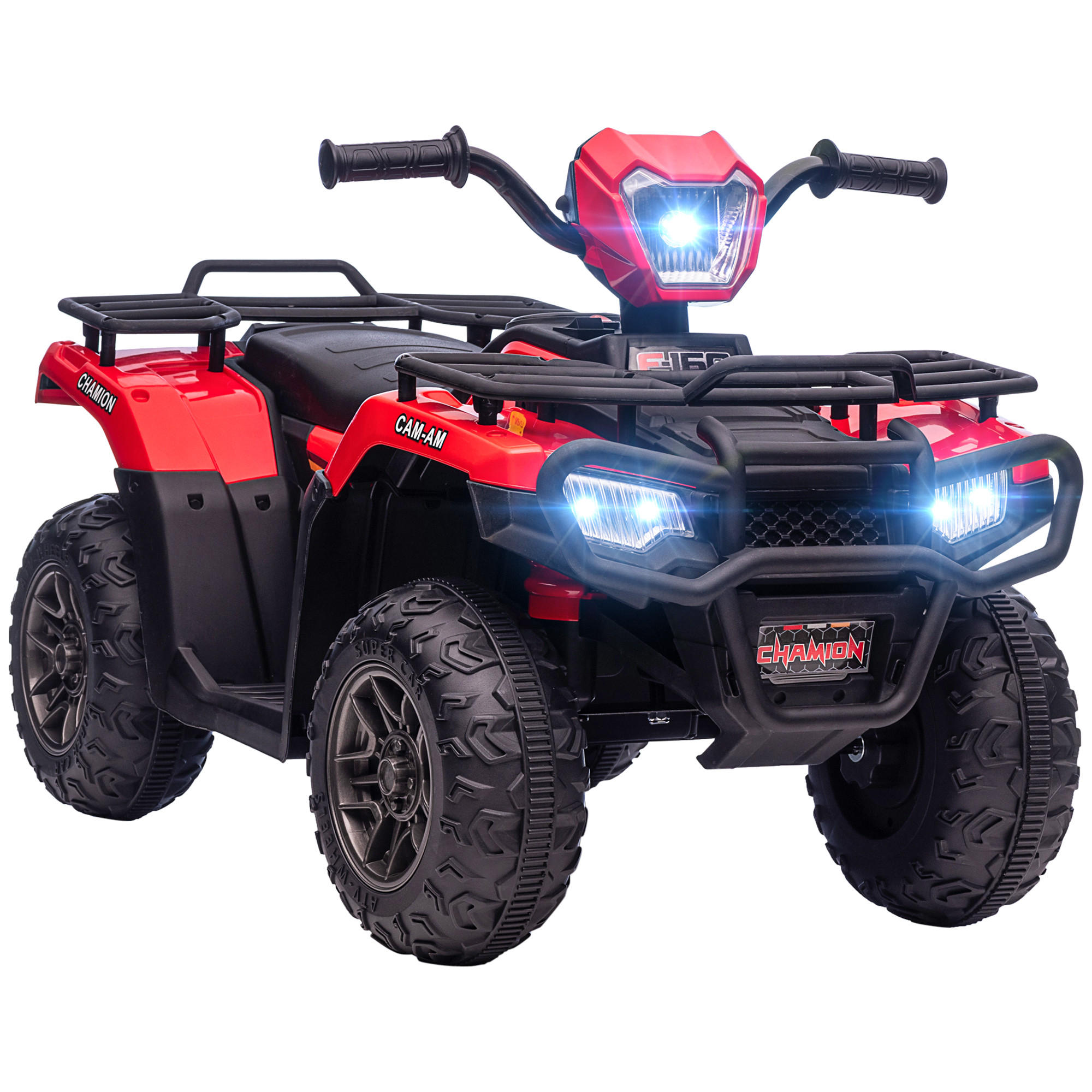 MINI ELEKTRO-QUAD KINDER, Schwarz+Rot, Kunststoff+ Stahl - Rot/Schwarz, Metall (88/45/50cm) - HOMCOM
