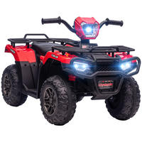 MINI ELEKTRO-QUAD KINDER, Schwarz+Rot, Kunststoff+ Stahl - Rot/Schwarz, Metall (88/45/50cm) - HOMCOM