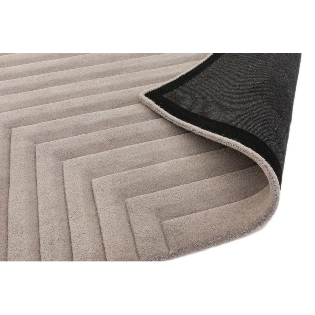 TEPPICH Einfarbiger aus reiner Wolle, handgetuftet, Reliefmuster SQUARE Grau 120 x 170 cm - Grau, Naturmaterialien (120/170cm) - Novatrend