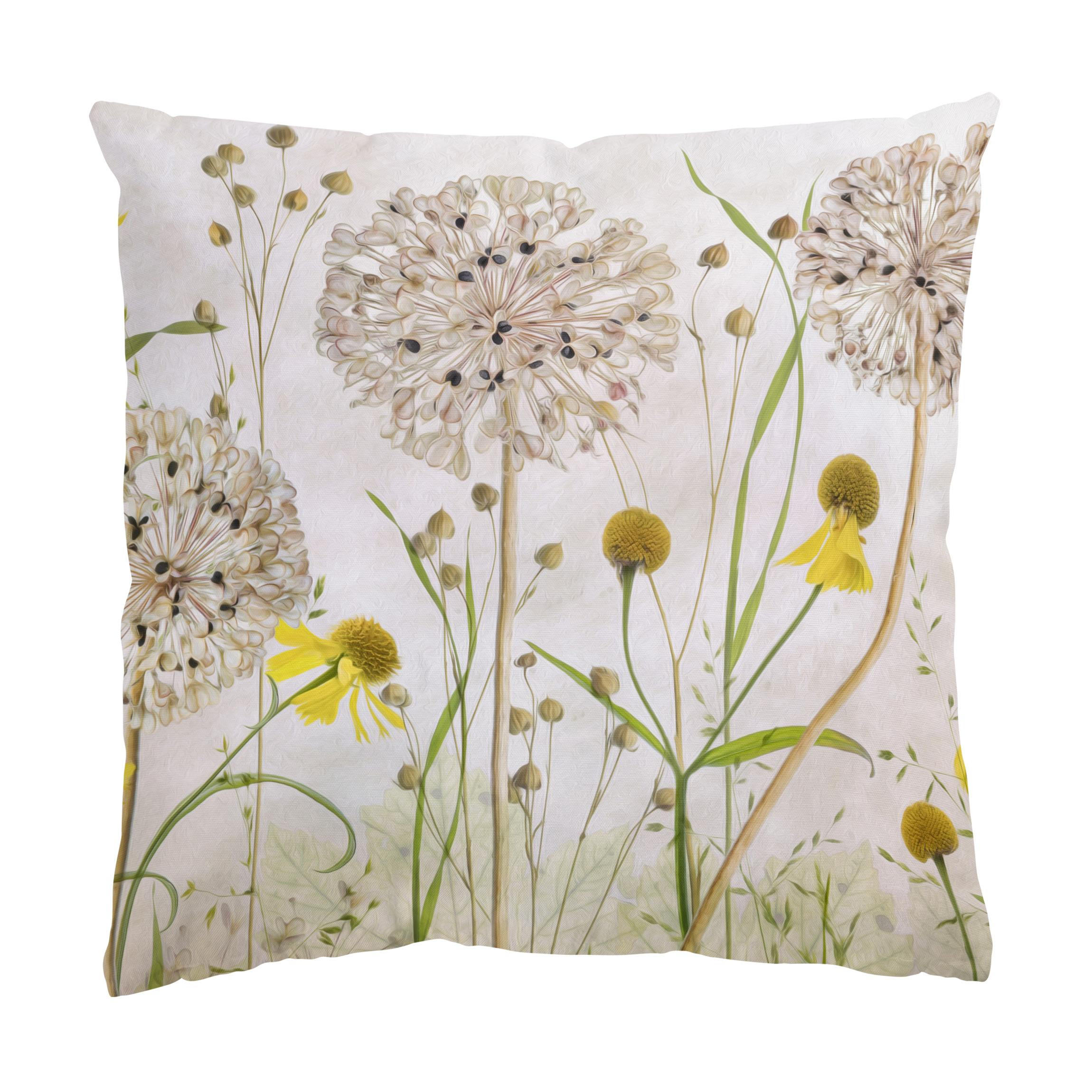 KISSENBEZUG Allium und Helenium Illustration 40/40 cm - Eichefarben, Textil (40/40cm) - Bilderwelten