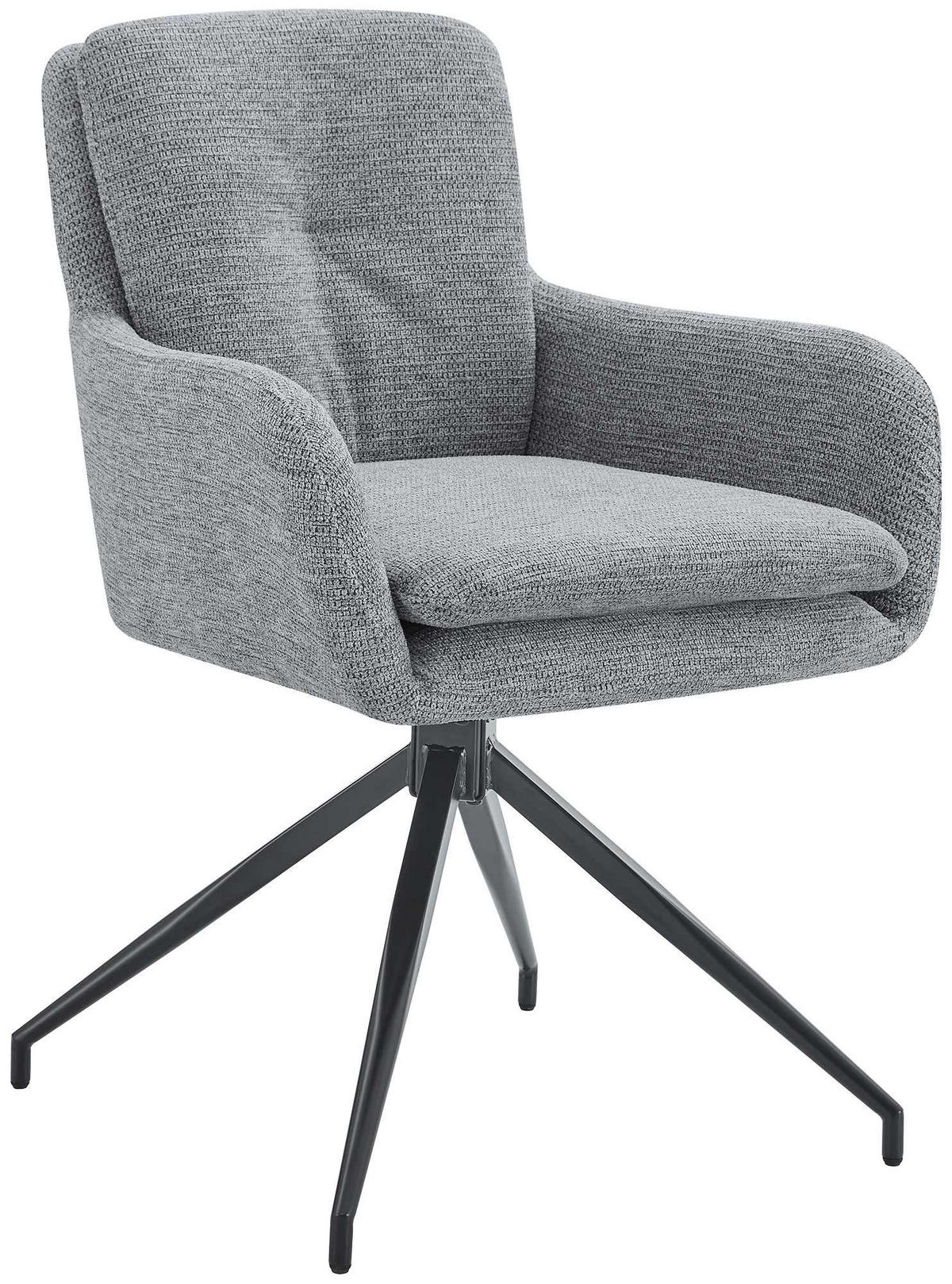 ESSZIMMERSTUHL Stoff Grau - Schwarz/Grau, Textil/Metall (58/85/63cm) - CLP