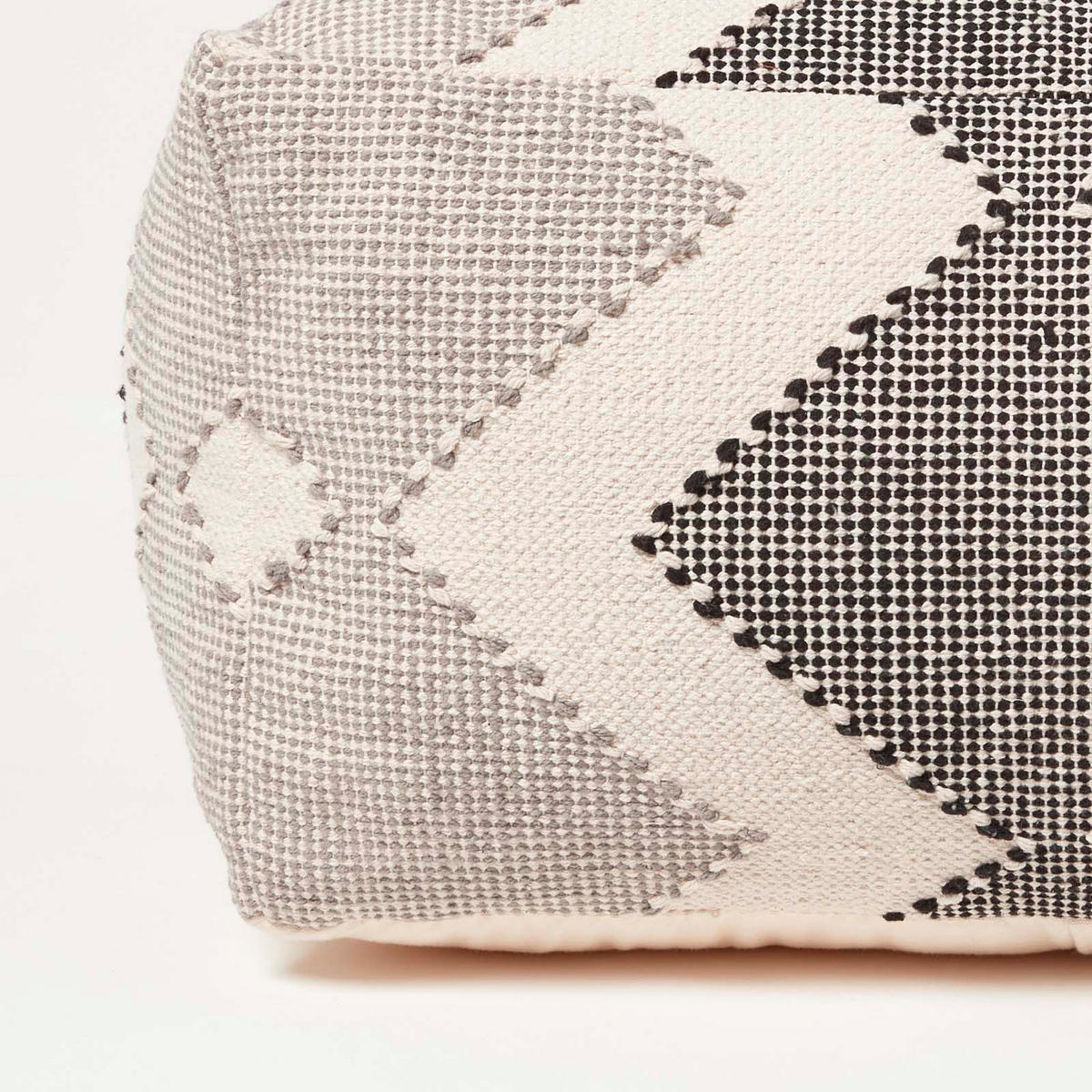 SITZPOUF Malmö grau gemustert, 55/55/30 cm - Grau, Textil (55/30/55cm) - Homescapes