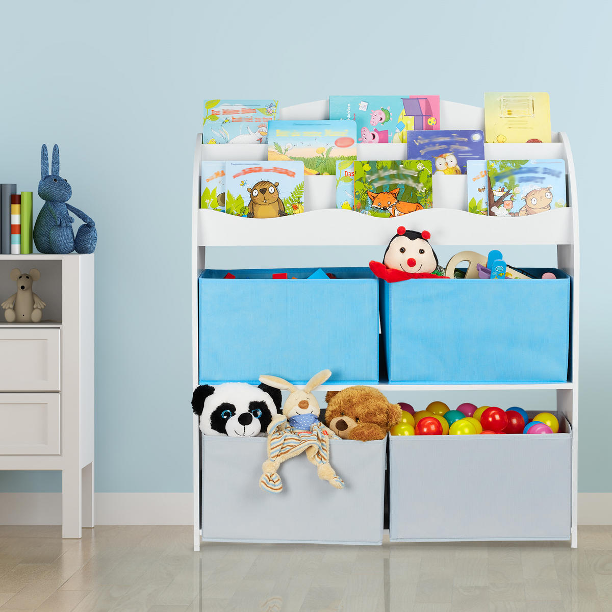 KINDERREGAL - Multicolor, Holzwerkstoff/Kunststoff (82.5/98/30cm) - Relaxdays